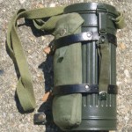Original gasmask tin with cloth gasplane pouch